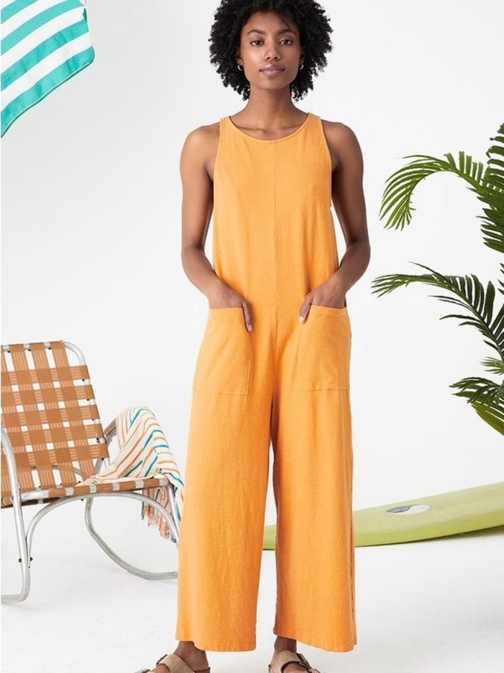 BACK BEAT CO Everyday Jumpsuit desert sun Orange SMALL ORGANIC COTTON
